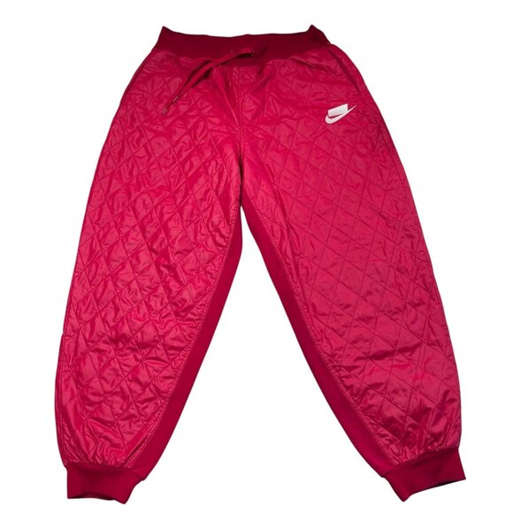 Nike Tech Women's Pack Quilted Jogger Pants Red Size Medium - Picture 1 of 8